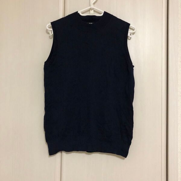 ユニクロ UNIQLO ネイビー ニットベスト Lサイズ ノースリーブ カットソー