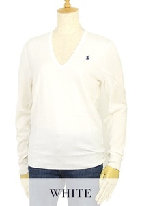  новый товар outlet 1289 женский L размер polo ralph lauren Polo Ralph Lauren V шея pi-ma хлопок свитер 