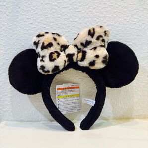 2025 新品 ディズニー ミニー カチューシャ ヒョウ柄 リボン ブラウン レオパード ディズニーリゾート