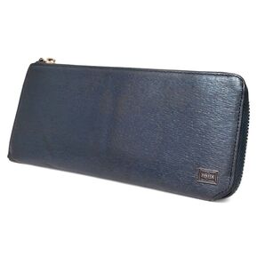PORTER CURRENT カレント 長財布 ロングウォレット ラウンドジップ レザー ネイビー 吉田カバン ポーター