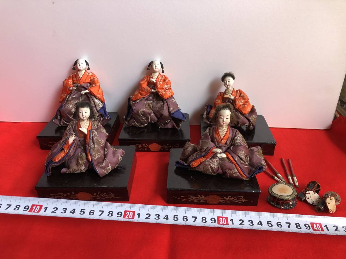 『古い雛人形 ひな祭り』 五人囃子 日本伝統人形, 季節, 年中行事, ひな祭り, ひな人形