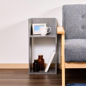 コの字ラック(モルタルグレー)単品 2段 収納棚 横置き可能 UF2