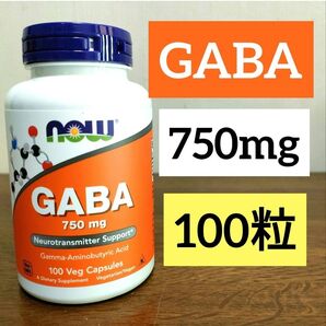 【1個】 ナウフーズ GABA(ギャバ) 750mg ビタミンB6配合 100粒 NOW FOODS ガンマアミノ酪酸