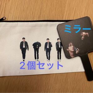 BTS JIN ジン echo FESTA 手鏡 ミラー ポーチ付き 韓国マスター 韓国カフェ 新品
