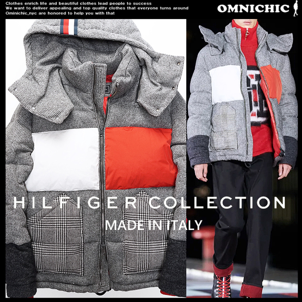 ■新品10万【HILFIGER COLLECTION】伊製トミーヒルフィガーコレクション/イタリア製ウールダウンジャケットコートS/日本L/TOMMY HILFIGER