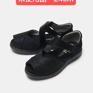 未使用品 外反母趾 痛くない fitfit ヒールカバーソフトサンダルLITE コンフォートシューズ レディース 24cm