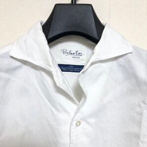 Belesto× TESSITURA MONTI イタリアンカラーホワイトシャツ 44
