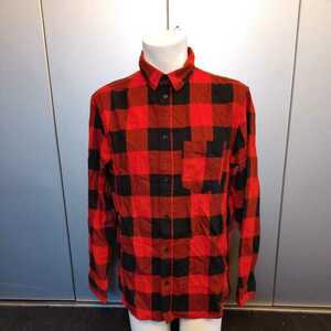 ★【美品】H&M　DIVIDED　チェックシャツ　長袖　赤黒　トップス