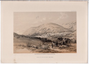 1856年 ロバーツ 石版画 The Holy Land ナーブルス 古代シェケム NABLOUS,THE ANCIENT SHECHEM パレスチナ