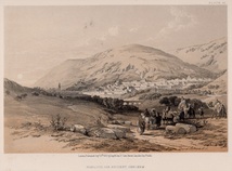 1856年 ロバーツ 石版画 The Holy Land ナーブルス 古代シェケム NABLOUS,THE ANCIENT SHECHEM パレスチナ_画像2