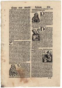 1497年 シェーデル ニュルンベルク年代記 ラテン語版 木版画 インキュナブラ クラウディアヌス パウラ・ロマーナ