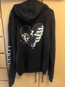 国内正規 AMIRI アミリ LOVERS PULLOUER HOODIE ラヴァーズ プルオーバー フーディー パーカー 黒白 S