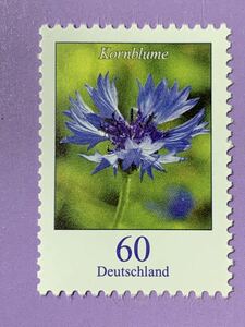ドイツ花切手きれいな花★ヤグルマギク青 60セント 2019年 未使用極美品