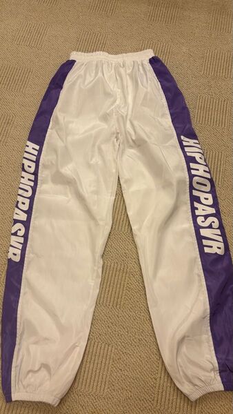 カーゴパンツ レディース ホワイト&パープル