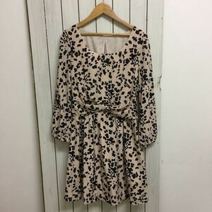 【PROPORTION BODY DRESSING】コ11 アニマル柄 ワンピース 超美品 size 3 くすみピンク 美シルエット 大人ワンピ ダルメシアン デート服