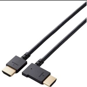 エレコム ハイスピードHDMIケーブル 左向きL型 やわらかタイプ 2m ブラック CAC-HD14EYL20BK
