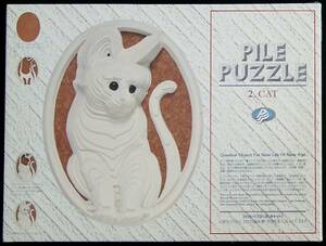【定価2800円】パイルパズル 猫 ペーパークラフト 動物 積層模型★ネコ ねこ CAT