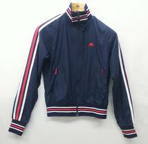 ★adidas*Sサイズ*ジャンパー*CLIMAPROOF*レディース*薄手ジャンパー*内側メッシュ*アディダス*ネイビー*アウター*　＃2673_画像1