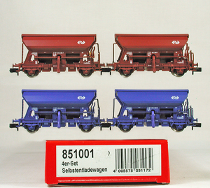 FLEISCHNMANN FL #851001 NS( Holland railroad ) Tds type hopper car ( dark blue + Brown )4. set 