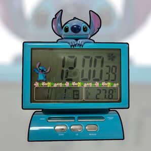 【平成レトロ】激レア ディズニー リロ&スティッチ 温度計付き 目覚まし時計