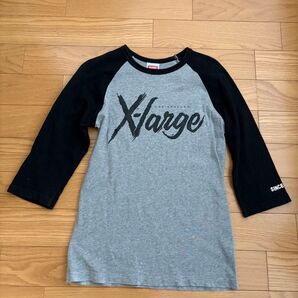X-LARGE エクストララージ 七分袖 Tシャツ Sサイズ ブラック×グレー