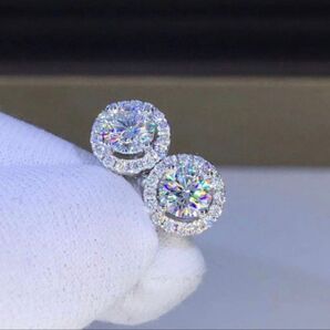 【売れてます】話題のモアサナイトピアス/0.5ct×S925×GRA証明付