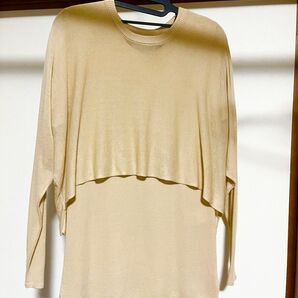 美品【LiSA LiSA】半袖&長袖 薄手ニット ベージュ 芦屋