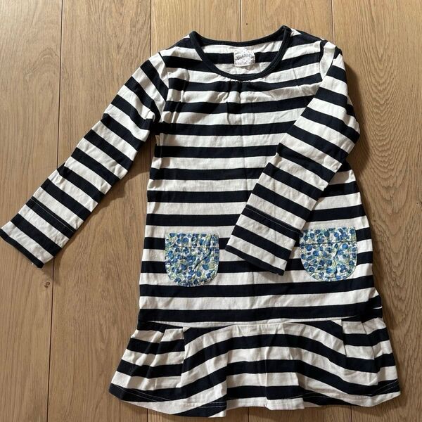 ブランシェス チュニック ボーダー 花柄 ワンピース 110 120 通学 西松屋 レギンス