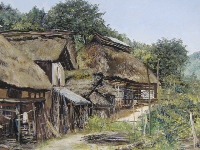 向井潤吉、【夜の街】、希少な額装用画集画、新品高級額 額装付、状態良好 向井潤吉、【夜の街】、希少な額装用画集画、新品高級額 額装付