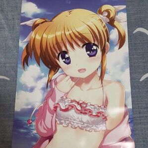 * レア * 魔法少女 リリカルなのは Reflection ロング ポスター なのは 水着 コンプエース 付録 非売品