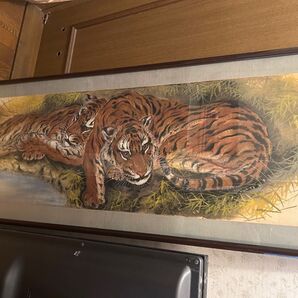 巨大!虎の水墨画 掛軸 風水にも