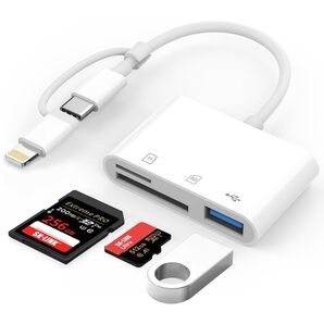 SDカードリーダー iphone タイプC 【3in2・双方向データ転送】 microSD カード リーダー Lightning