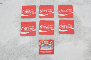 コカ・コーラ ビンテージ? コースター6枚 + カナダドライ コースター1枚 = 合計7枚セットでお届け! Coca Cola 
