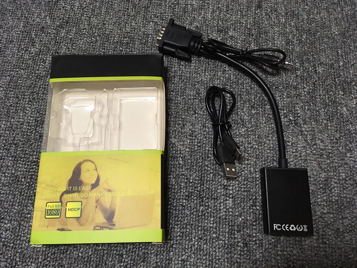 VGA HDMI 変換 アダプタ 3.5 ピン 動作確認ok HD1080 HD