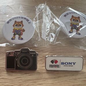 世界陸上 SONY ソニー ピンバッジ りくワン 缶バッジ