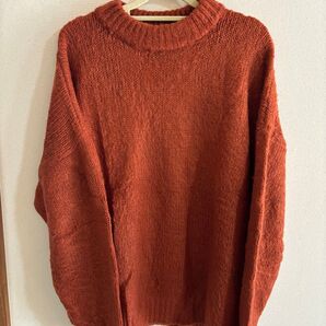 FREAK'S STORE ビッグシルエット シャギードッグセーター レンガ色 ニット セーター 長袖