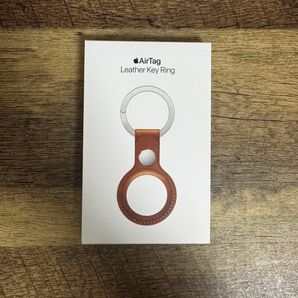 Apple アップル AirTag レザーキーリング サドルブラウン