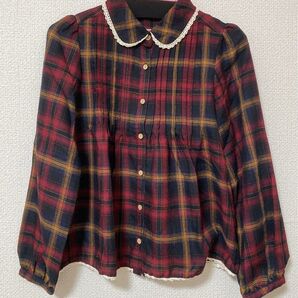 チェック ブラウス