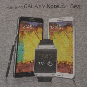 Samsung Galaxy Note3+Gear Tシャツ グレー サムスン sprint ギャラクシー ノート3 スマートフォン イラスト ロゴ 企業 プロモーション