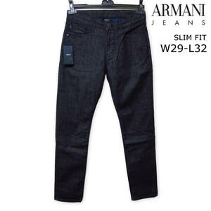 新品タグ付き ARMANI JEANS アルマーニ ジーンズ J06 SLIM FIT スリムフィット ストレッチジーンズ 後染め ダークインディゴ W29-L32 S