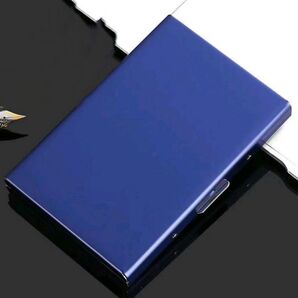 カードケース クレジットカードケース カード入れ ワンタッチ 薄型 ブルー