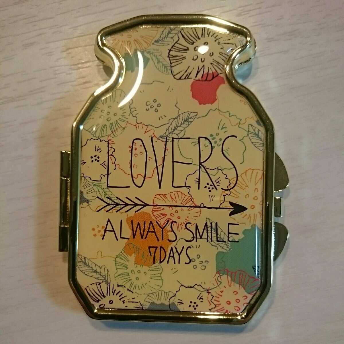 新品【コンパクト両面ミラー】花