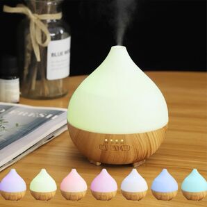 加湿器 アロマディフューザー 小型 卓上 アロマ対応 LEDライト7色 静音6畳