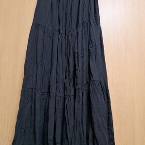 by THE SHEW スカート ブラック ロング ゴムアジアンエスニック