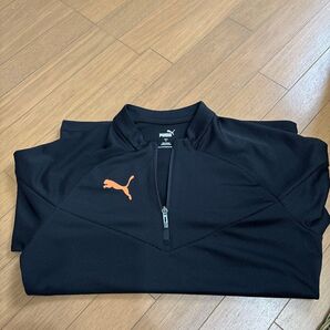 PUMA プーマ トレーニングウェア ハーフジップ ブラック オレンジロゴ