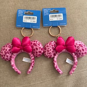 ディズニー ミニー ヒョウ柄 豹柄 キーホルダー キーチェーン ピンク