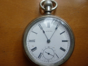 懐中時計　ウォルサム　waltham 手巻き　時間合せはダボ押し　めったにない品　１３０年前ぐらいの品　稼動品