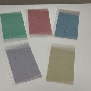 A6バインダ― リフィル 5枚セット 花柄 予定 貯金