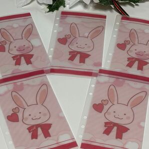 A6バインダ― リフィル 5枚セット うさぎ 予定 貯金