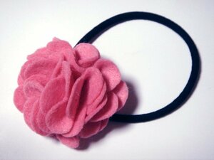  felt flower * hair elastic pink new goods * hand made 